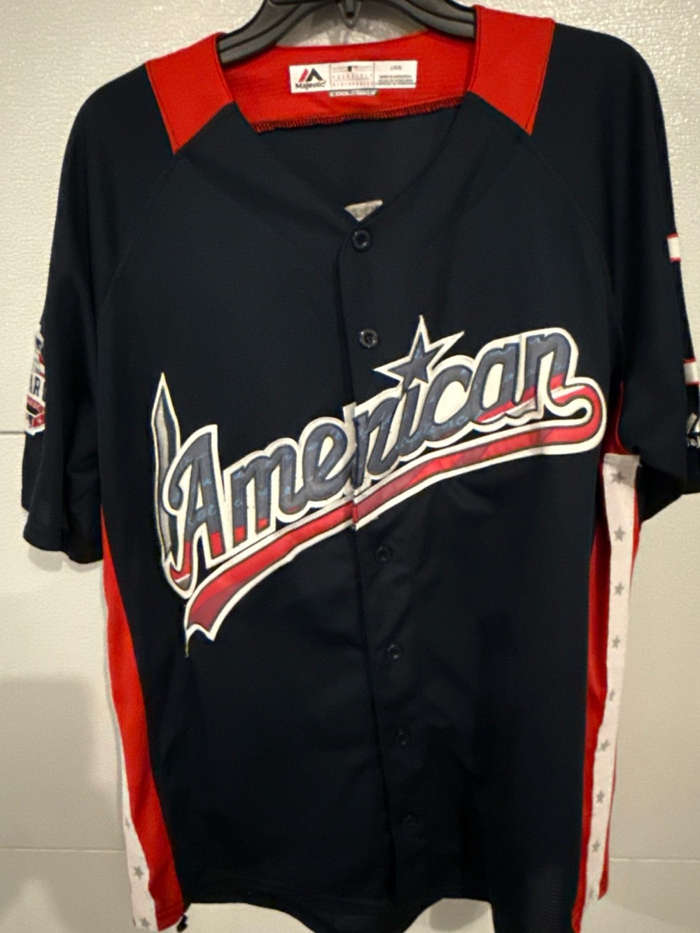 2018 Majestic Francisco Lindor All Star Jersey Size L Blue American Cleveland